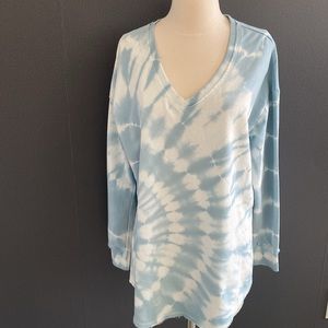 NWT Z Supply Weekender Slub Blue tie dye long sleeve, Small $52